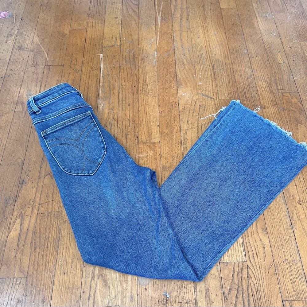 Rolla's East Coast Crop Flare High Rise Blue Jeans 28